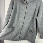 Ellen Tracy 100% Wool Cowl Neck Zip Sweater Jacket Sz XL Grey Photo 8