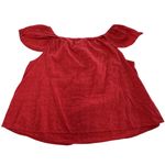 J.Crew  Shirt‎ Womens Large Red Textured Off Shoulder  Cotton Summer Casual Top Photo 2