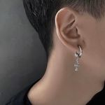 925 Silver Plated Cross Dangle Drop Earrings for Men Women,Cross Earrings Photo 3