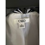 Cato Black White Geo Design Jacket 3/4 Sleeve Black Buttons Cotton Blend 8 Photo 2
