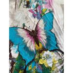 Vintage Azi Mesh Top Large Butterfly Floral Embellished Artsy Whimsy Tattoo Y2K Photo 7