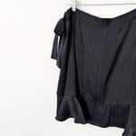 Anthropologie [] Maeve Black Satin Wrap Ruffle Hem Mini Skirt NWT Balletcore XL Photo 6
