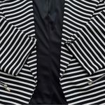 Roz & Ali  Blazer Womans Black White Stripe Open Front 3/4 Sleeve Jacket Size 1X Photo 8