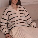 Miou Muse Striped Sweater | Size M White Size M Photo 0