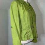 Charter Club Women’s 100% Linen Button Down Green Cardigan/Jacket Medium Photo 2