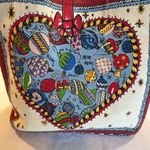 Brighton BNWT  Holiday Tote Bag LOVE Heart Ornament Print Canvas Photo 1