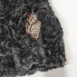 Mystree  Faux Fur Vest Leopard Open Front Black Womens Small Photo 6