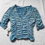 ZARA ★  Tulle Printed V-Neck Top - Floral Baby Blue ★ Photo 12