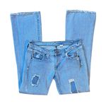 Vintage Y2K Bebe Distressed Patchwork Embroidered Jeans Blue Size 29 Photo 3