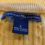 American Living yellow cable-knit pullover Sweater women’s L Photo 4
