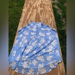 Cato Blue Checkered Floral Hi-Lo ’s Blouse 22/24W spring summer plus cottagecore Photo 4