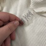 Cyrus  White Ruffle Ribbed Sweater Size Small Academia Winter Coquette Casual Photo 9