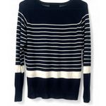 ZARA  | S | Pullover Sweater lightweight Navy Striped Long Sleeve Top Women's Photo 3