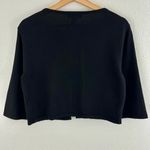 Laundry by Shelli Segal Vintage 90s Black Cashmere Wool Silk Beaded Floral Quarter Sleeve Cropped Shrug Photo 11