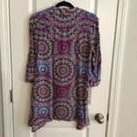 cupio  Women’s Kimono Shirt Blouse Sz Medium Paisley Roll tab sleeves $5 Photo 2