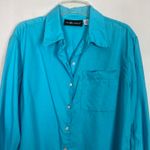 Sag Harbor  Linen Button Down Womens Tunic Shirt Size Medium Natural & Breathable Photo 2