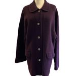 Talbots coat 100% wool long sleeve Peter Pan collar pockets button down Sz Med Photo 0