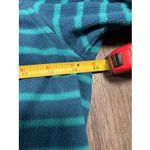 Lands' End Two  Women's Fleece 1/4 Zip Pullover Top Stripe Teal Blue M 10-12 Cozy Photo 7