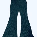 ZARA Black Green Flare Pants Knit Striped High-Rise M Photo 0