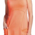 Athleta  Deuce Court Tennis Dress Melon Shock Built In Bra Sheer XS Coral Orange Photo 0