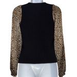 BAILEY 44 Black Thick Ribbed V-Neck Top Animal Print Long Sleeves NWOT Size S‎ Photo 5