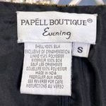 Papell Boutique Vintage 90s Evening Silk Beaded Top S Black Gold Holiday Glam Photo 5