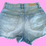 Cello Blue Distressed Jean Shorts with Frayed Hems Photo 5