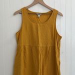 Croft & Barrow  Linen Tiered Sleeveless Swing Sundress Boho Dress Yellow Size M Photo 7