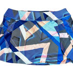 Athleta Speed Skort Electric Geo Size XL Blue Multi Pattern Tennis Pickleball Photo 0