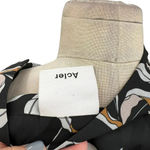 Acler Zammit Mini Dress‎ Long Sleeve Floral Printed Draped Navy Blue Size US 6 Photo 13