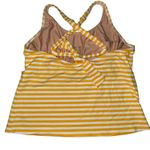 Lands' End Women's Halter Tankini Top Size 14 Yellow Striped Beachwear Photo 1