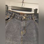 Gazoz Size 16 Embroidered Pocket Zip Up Ramie Cotton Stretch Cropped Jeans Blue Photo 7