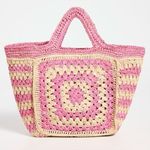 Eilaf Crochet Howdah Pink & Beige Tote Bag Photo 1