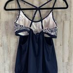 Athleta Zimbabwe Blousy Tankini Top Navy Animal Print 591256 Photo 4