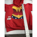 Gildan Womans Ultra Blend Hooded Sweatshirt Small Red Wonder Woman Theme Pockets Photo 6