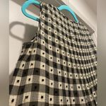 Max Studio  Black & Ivory Gingham Plaid Pleated Sleeveless Tank Top Blouse  - XS Photo 11