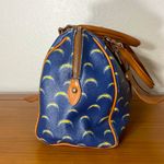 Moda Anastasia NFL Chargers Logo Blue With Brown Leather Annabella Satchel Photo 3