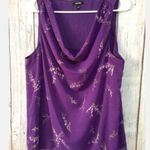 Apt. 9  Sz L Gorgeous Sleeveless Purple Floral Blouse Top Flowy & Flattering Photo 0
