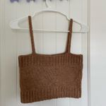 NWOT | Hazel Moon women’s knit‎ embroidered sweater tank — medium Brown Photo 5
