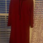 Long Sleeve Red Maxi Dress with a Hood, Small Photo 2