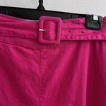 H by Halston NWT  Culottes LINEN Pants LARGE Wide Leg Hot Pink Belt W/Ring Buckle Photo 2