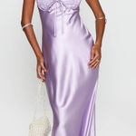 Princess Polly  Fayden Bias purple maxi satin dress with lace detail Photo 0