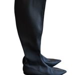 ZARA Trafaluc Black Stretch Kitten Heel Tall Boots Size 6.5 Photo 0