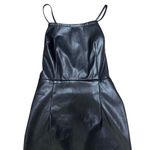 Good American  Vacay Lace-up Faux Leather Sheath Dress Black Women’s Size 2 Photo 2