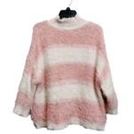 Altar'd State High Neck Stripe Pink White Sweater M/L loose Fit Winter Fall Knit Fringe Photo 1