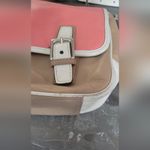 Coach Park F23383 Coral Pink Tan Colorblock Leather Flap Crossbody Bag Purse Photo 4