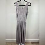Garnet Hill  Maxi Dress M | Taupe Sequin Sleeveless Glamour Loungewear or Disco N Photo 9