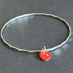 Women’s vintage retro silver tone patterned bangle bracelet‎ with charm one size Photo 1