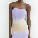 ZARA  Ombré Mesh Strapless Mini Dress Photo 0