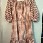MINKPINK  Pink Gingham Dress Seersucker Mini Size L Photo 2